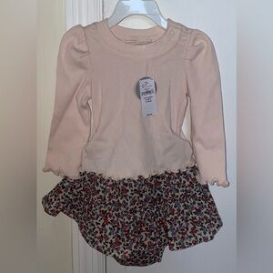 GAP Baby Pink Long Sleeve Top & Floral Skirt Set 6–12M – New With Tags